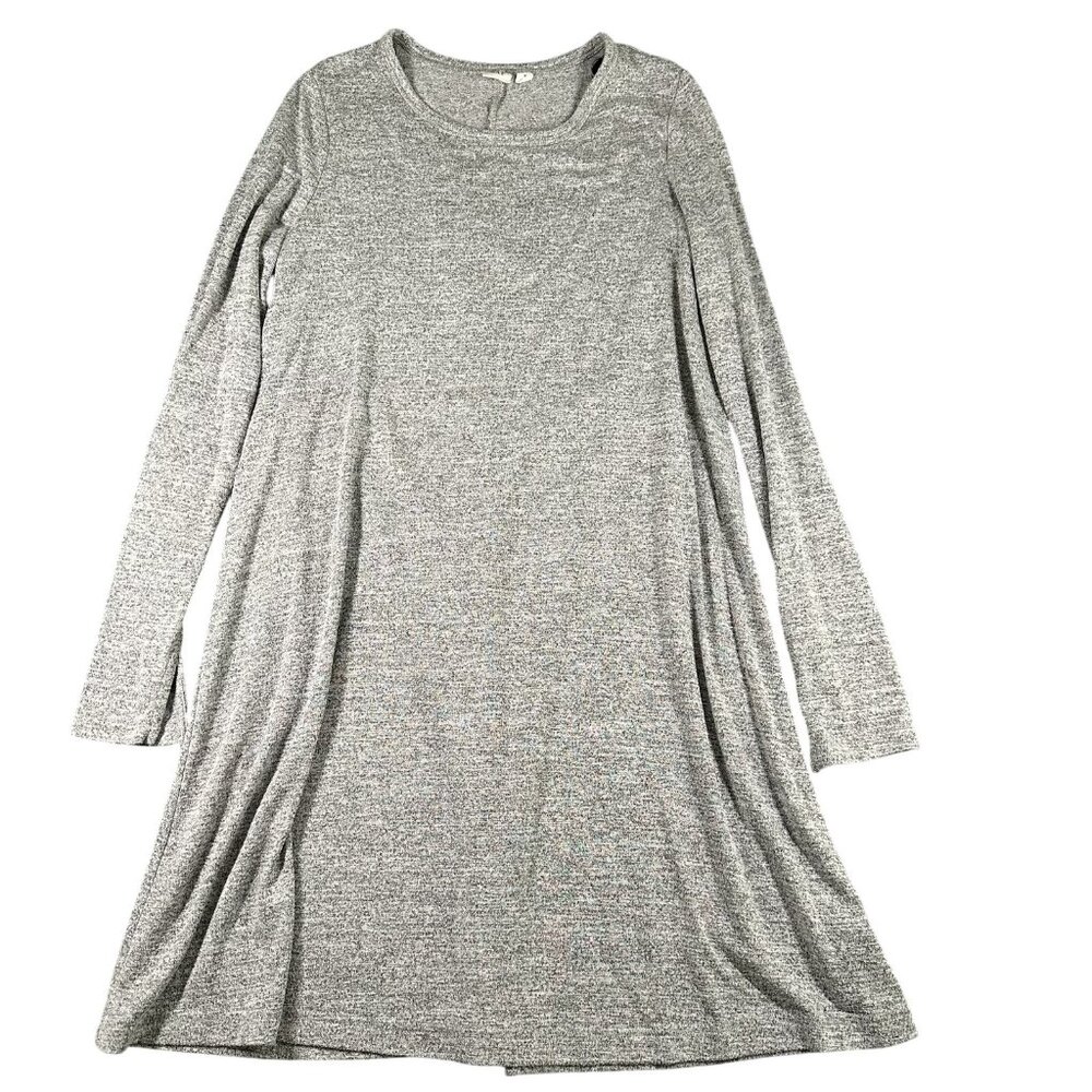GAP Dress Womens Medium Gray Long Sleeve Knit Swing Light Grey Marled Casual